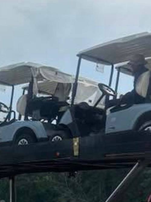A batch of RXV Elite carts on the trailer, all sold