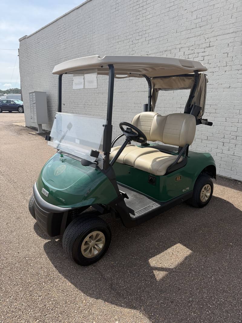 2021 E-Z-GO RXV Elite in forest green with tan top