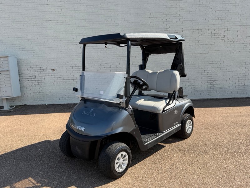 2021 E-Z-GO RXV Elite golfer&rsquo;s edition in grey with rear golf bag holder, for sale at Jane's Golf Carts in Pearl, MS