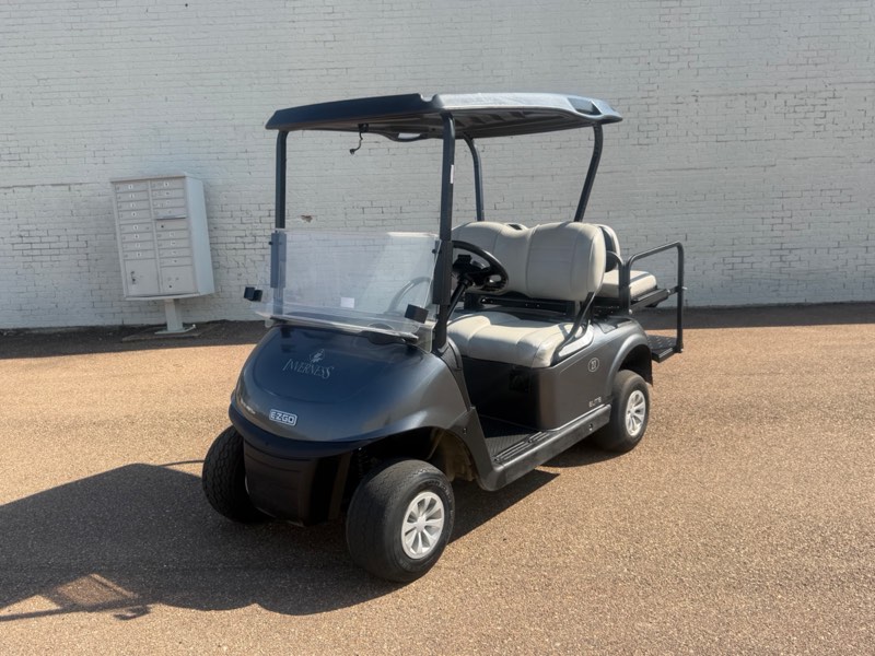 2021 E-Z-GO RXV Elite in grey with two-tone premium seats and rear flip seat, for sale at Jane's Golf Carts in Pearl, MS