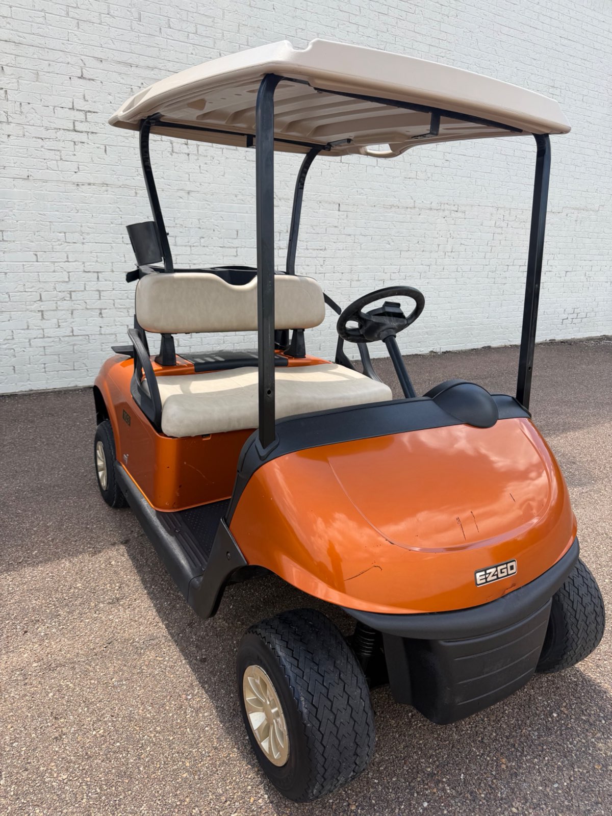 2021 E-Z-GO EX1 Gas Golf Cart - Orange - Trade-In Special - front angle - Jane's Golf Carts Pearl MS