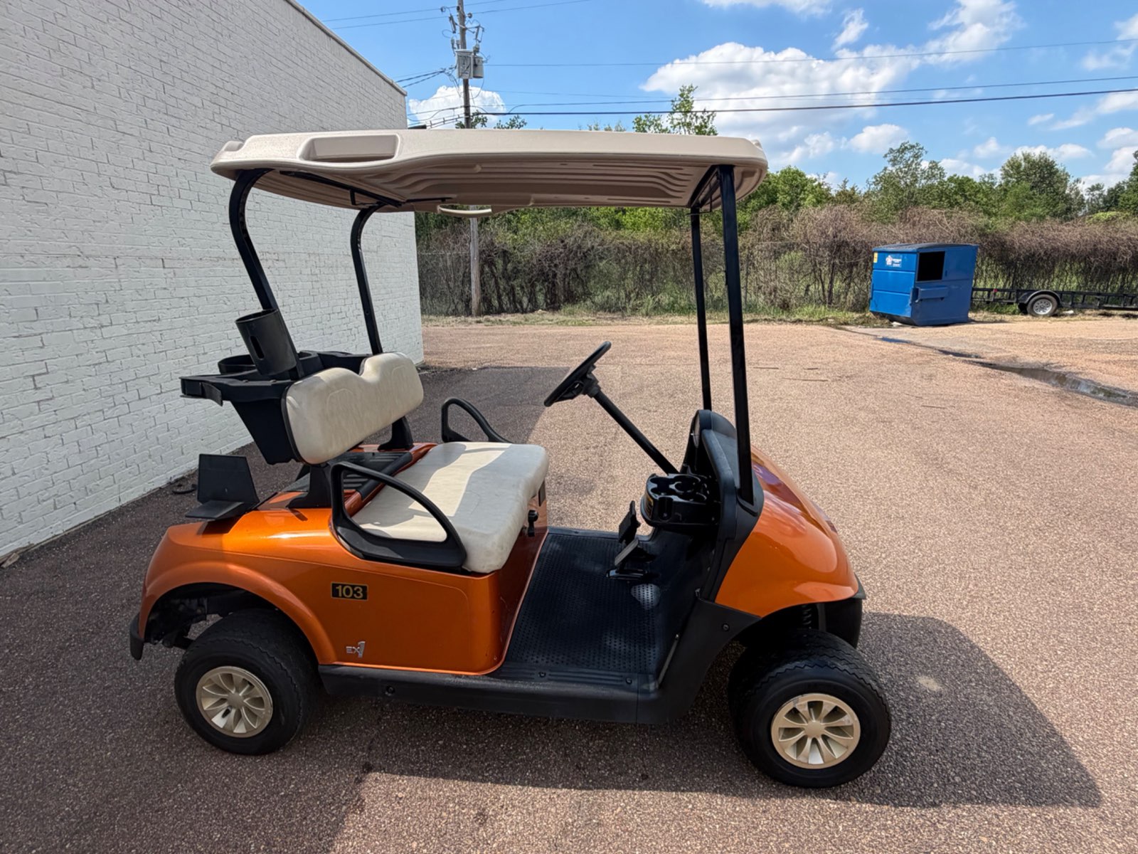 2021 E-Z-GO EX1 Gas Golf Cart - Orange - Trade-In Special - side - Jane's Golf Carts Pearl MS