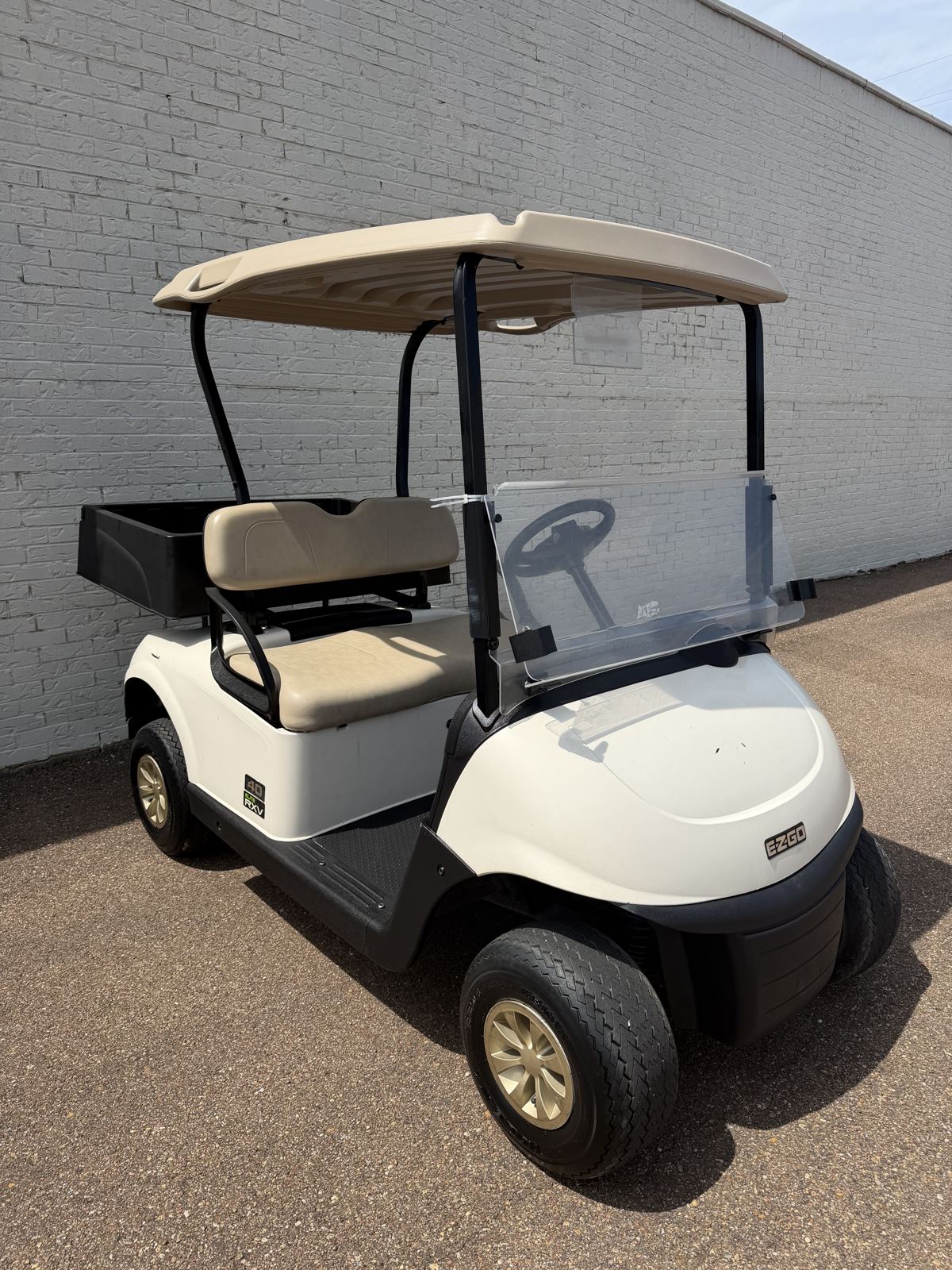 2020 E-Z-GO RXV Elite Electric Golf Cart - White with Utility Bed - Samsung Lithium Battery - view 2 - Jane's Golf Carts Pearl MS