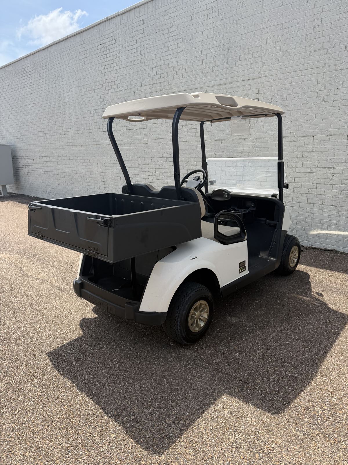 2020 E-Z-GO RXV Elite Electric Golf Cart - White with Utility Bed - Samsung Lithium Battery - view 3 - Jane's Golf Carts Pearl MS