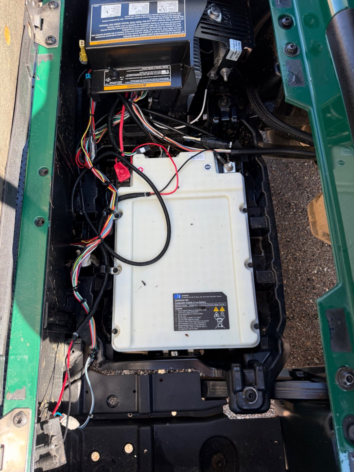 2021 E-Z-GO RXV Elite Electric Golf Cart - Green with Utility Bed - Samsung Lithium Battery - Samsung SDI lithium battery - Jane's Golf Carts Pearl MS