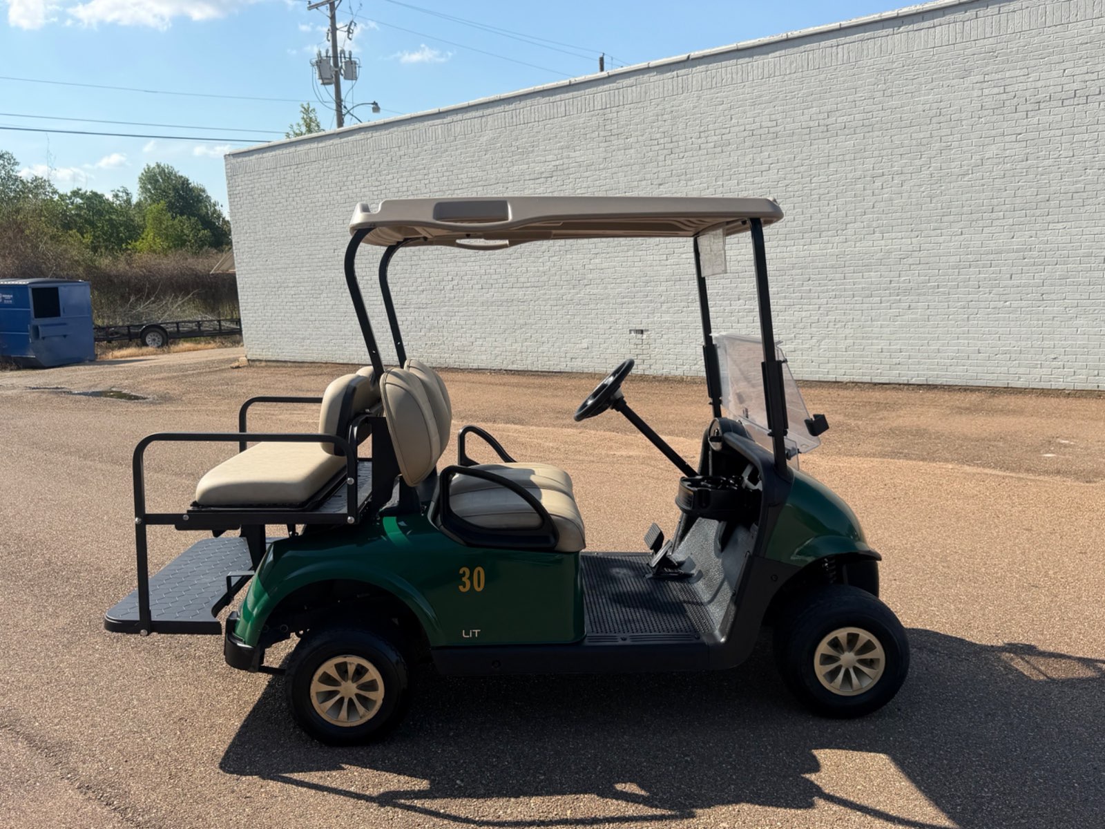 2021 E-Z-GO RXV Elite 4-Passenger Electric Golf Cart - Green - Samsung Lithium Battery - side - Jane's Golf Carts Pearl MS