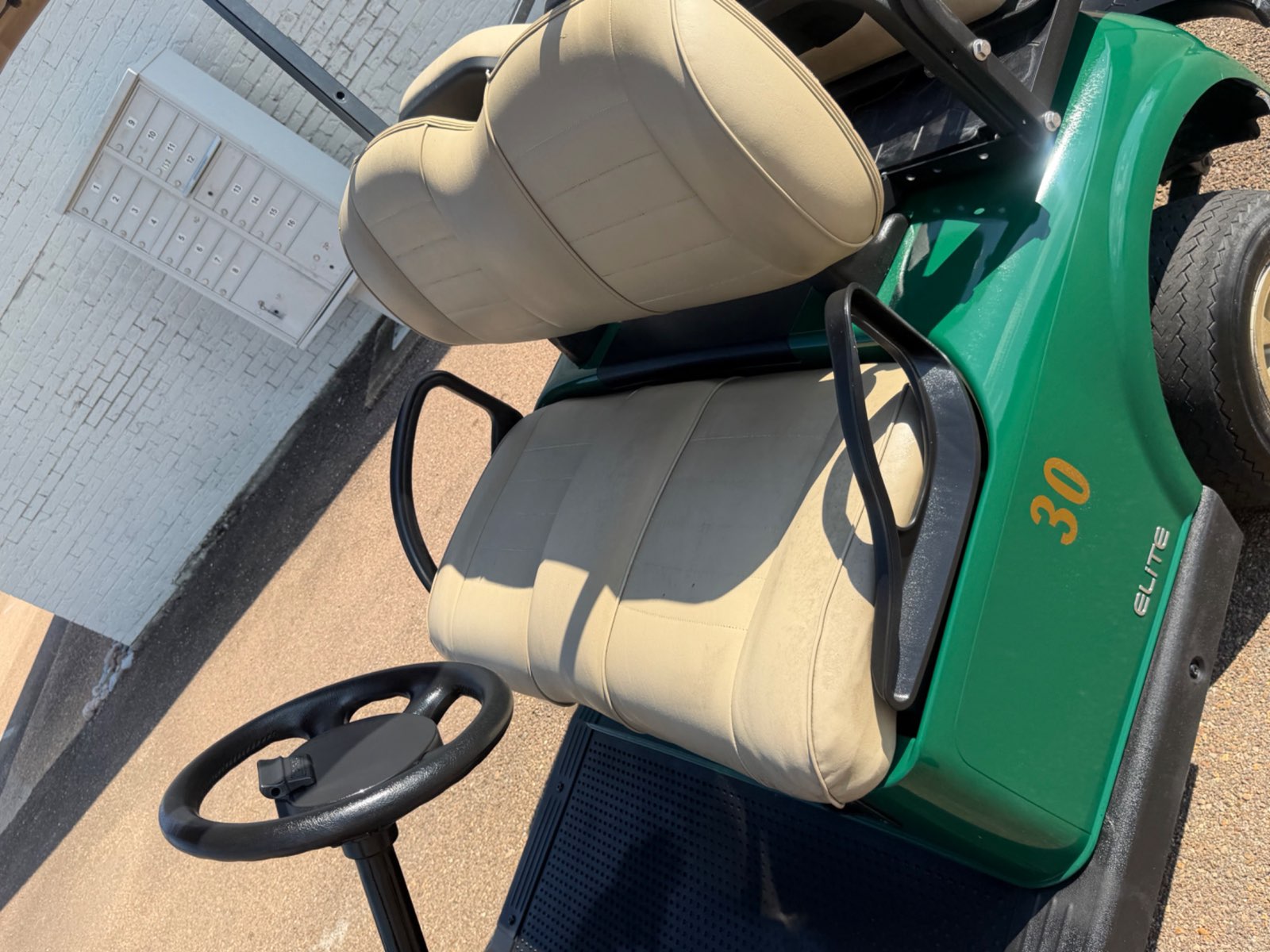 2021 E-Z-GO RXV Elite 4-Passenger Electric Golf Cart - Green - Samsung Lithium Battery - seats - Jane's Golf Carts Pearl MS
