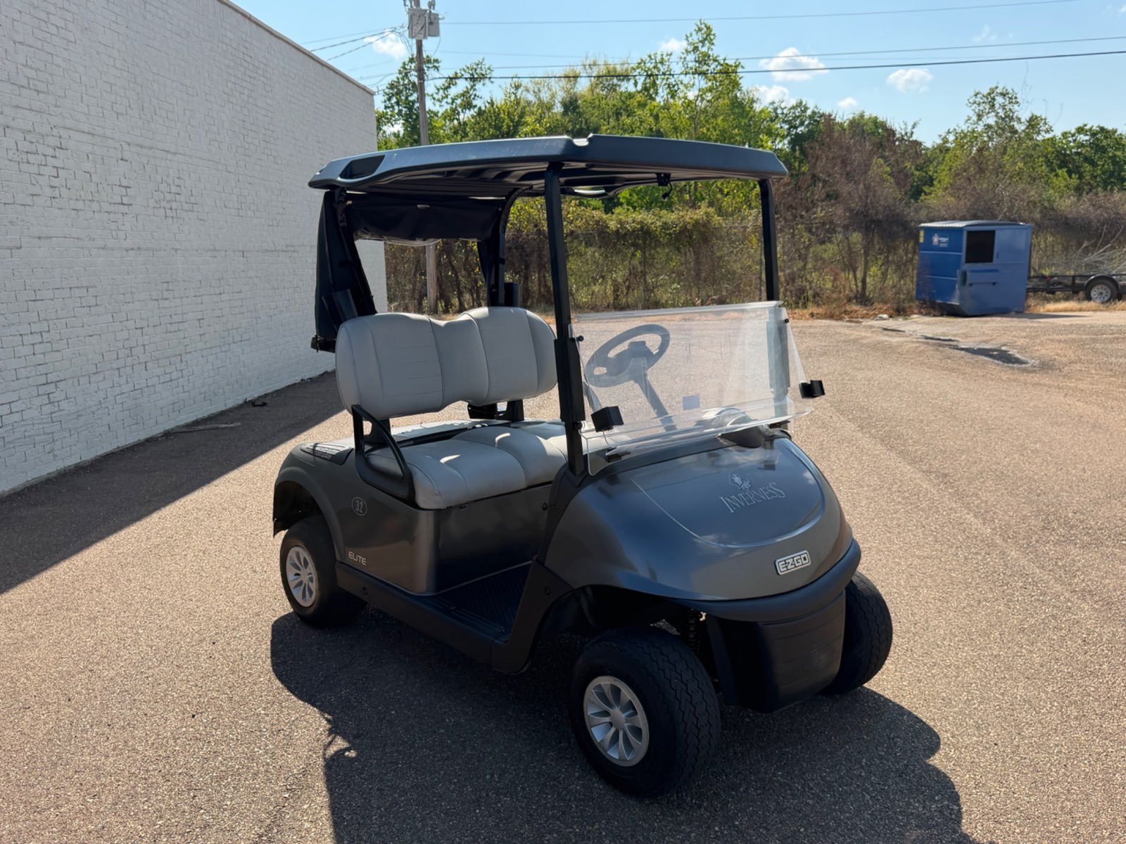 2021 E-Z-GO RXV Elite Golfer's Edition Electric Golf Cart - Grey - Samsung Lithium Battery - front angle - Jane's Golf Carts Pearl MS