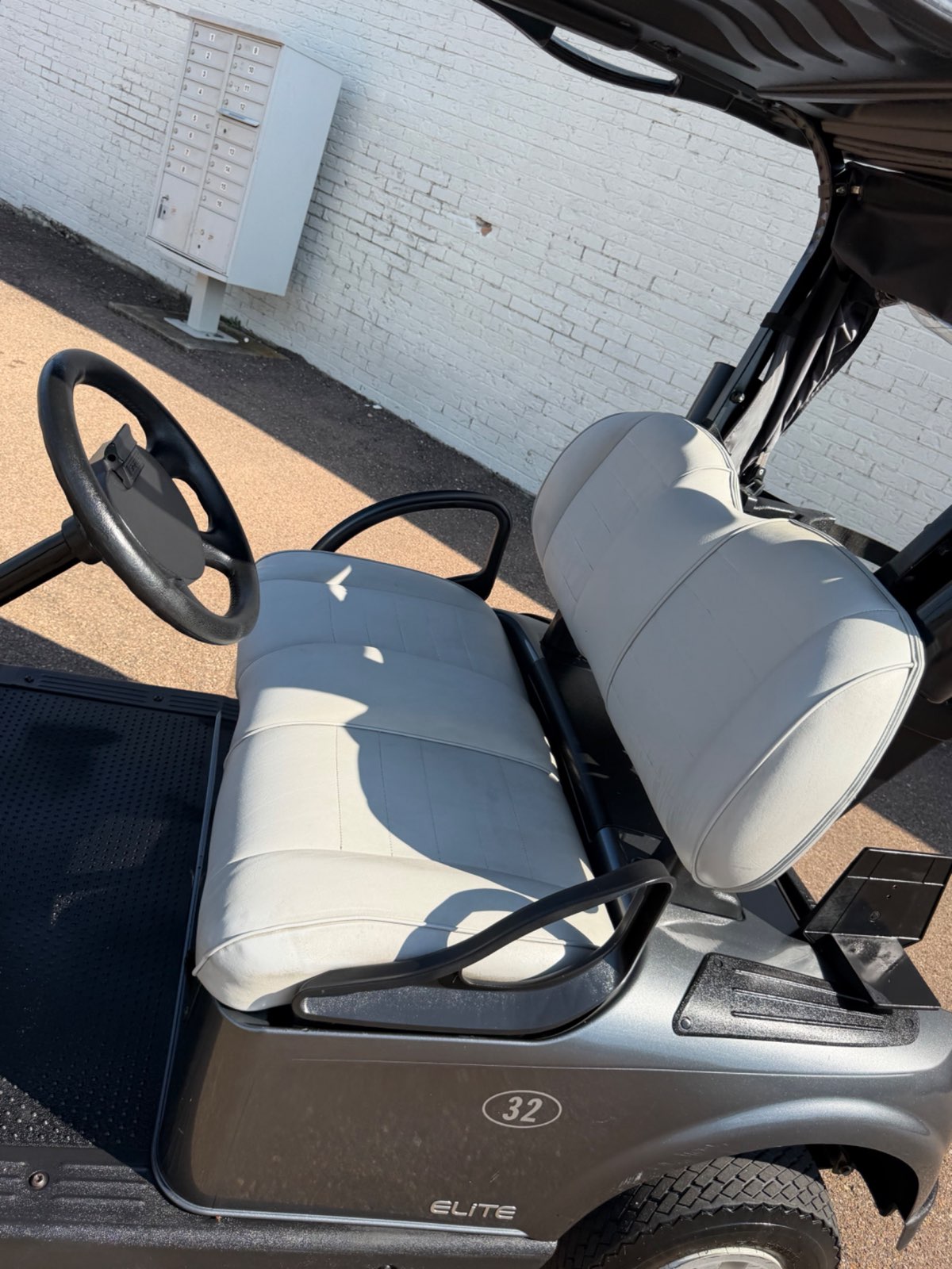 2021 E-Z-GO RXV Elite Golfer's Edition Electric Golf Cart - Grey - Samsung Lithium Battery - premium seats - Jane's Golf Carts Pearl MS