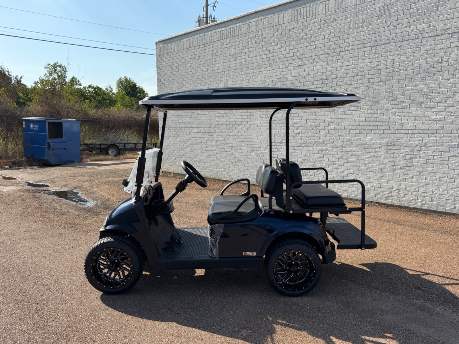 2026 E-Z-GO RXV Elite 4-Passenger Electric Golf Cart - Blue - Certified Pre-Owned - Samsung Lithium Battery - side, driver side - Jane's Golf Carts Pearl MS