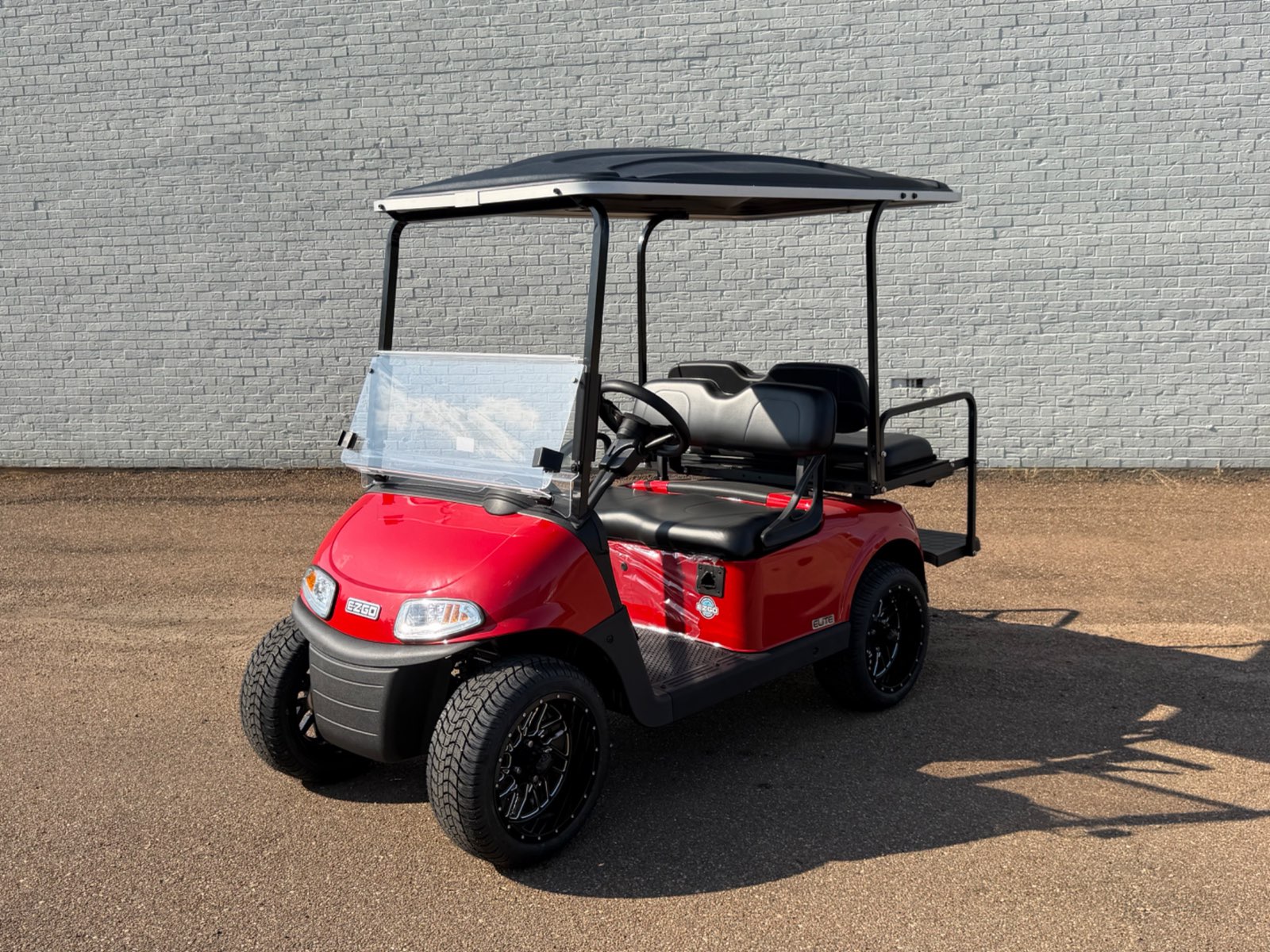 2026 E-Z-GO RXV Elite 4-Passenger Electric Golf Cart - Red - Certified Pre-Owned - Samsung Lithium Battery for sale at Jane's Golf Carts in Pearl, MS