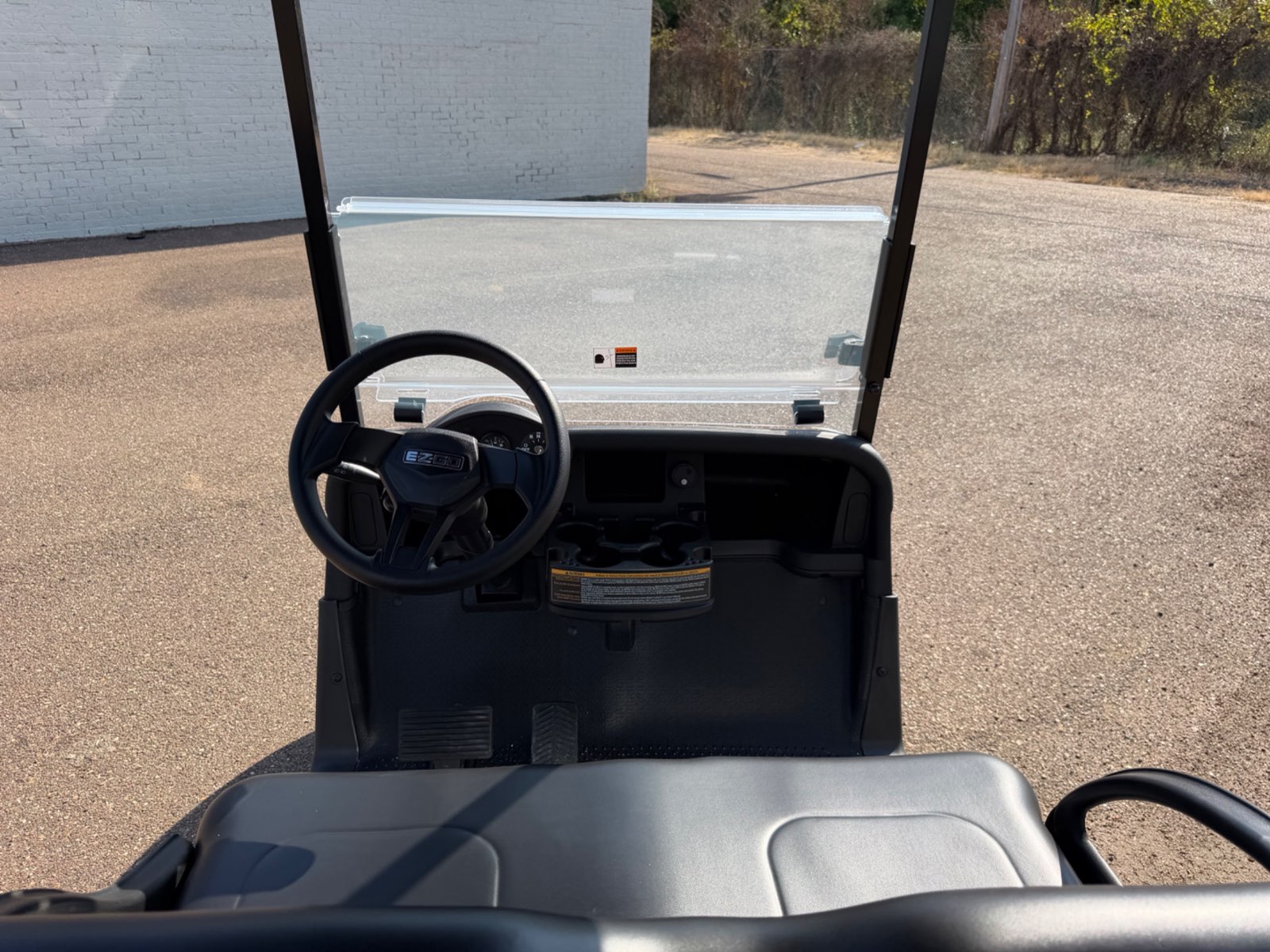2026 E-Z-GO RXV Elite 4-Passenger Electric Golf Cart - Silver - Certified Pre-Owned - Samsung Lithium Battery - steering wheel and dash - Jane's Golf Carts Pearl MS
